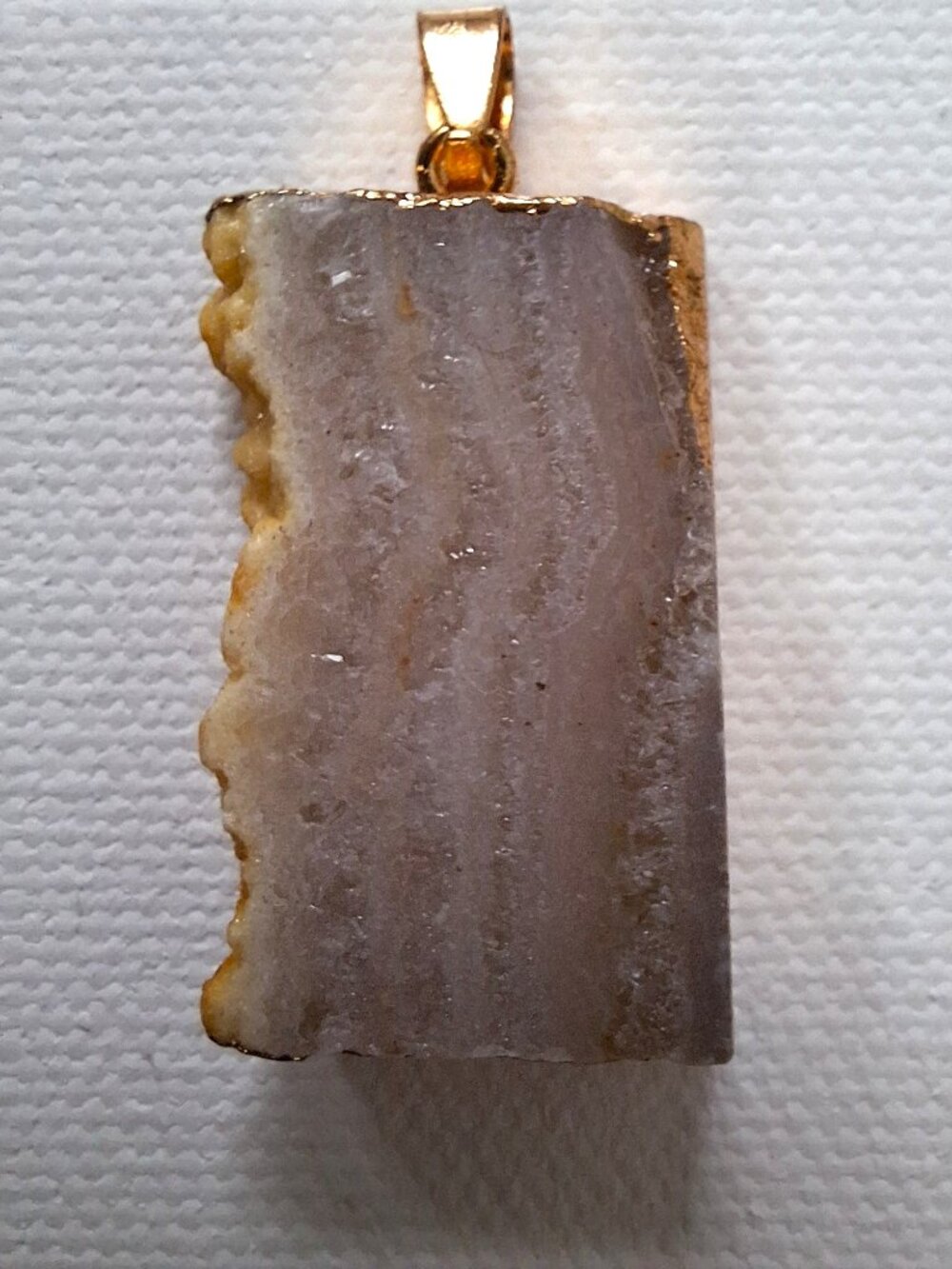 Agate Druzy Slice Pendant